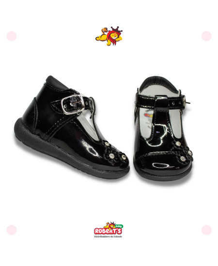 CHECOS 3025 NEGRO CHAROL 11 AL 15